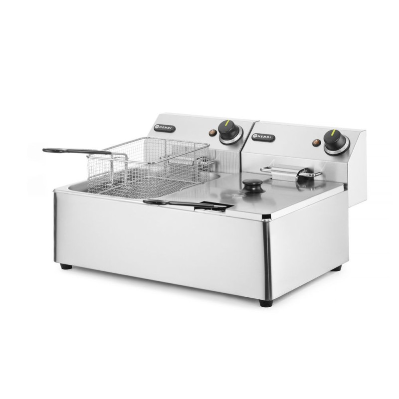 Friteuse Kitchen Line - 2x6L Stainless Steel Deep Fryer Hendi