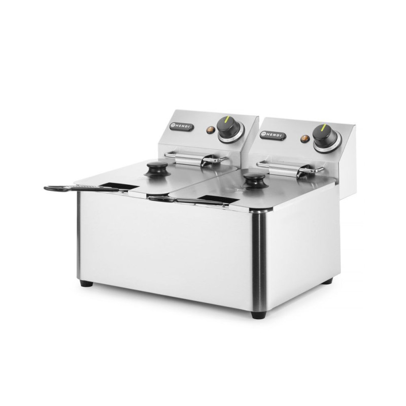 Friteuse Kitchen Line - 2x4L Stainless Steel Deep Fryer HENDI