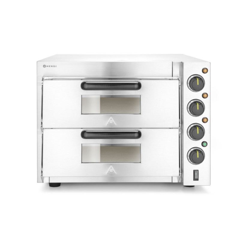 Doppeldeck-Pizzaofen 3000W für Gastronomie | hendi