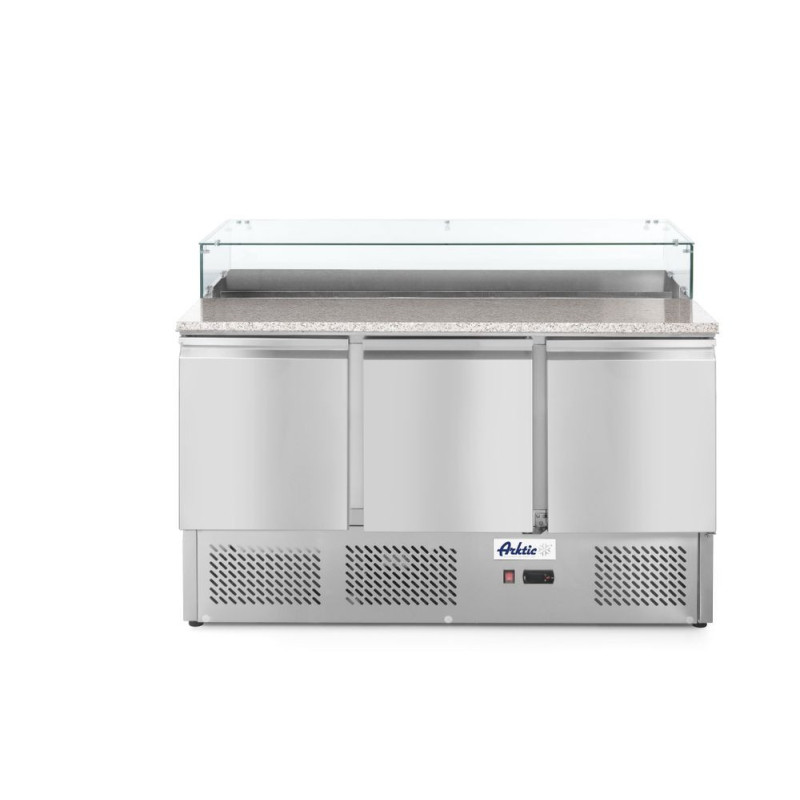Pizzatisch 380L dreitürig Arktic – Profi-Kühlmöbel