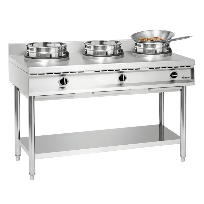 Wok Cooker 3 Burners – Gas Powered, Adjustable Feet | bartscher