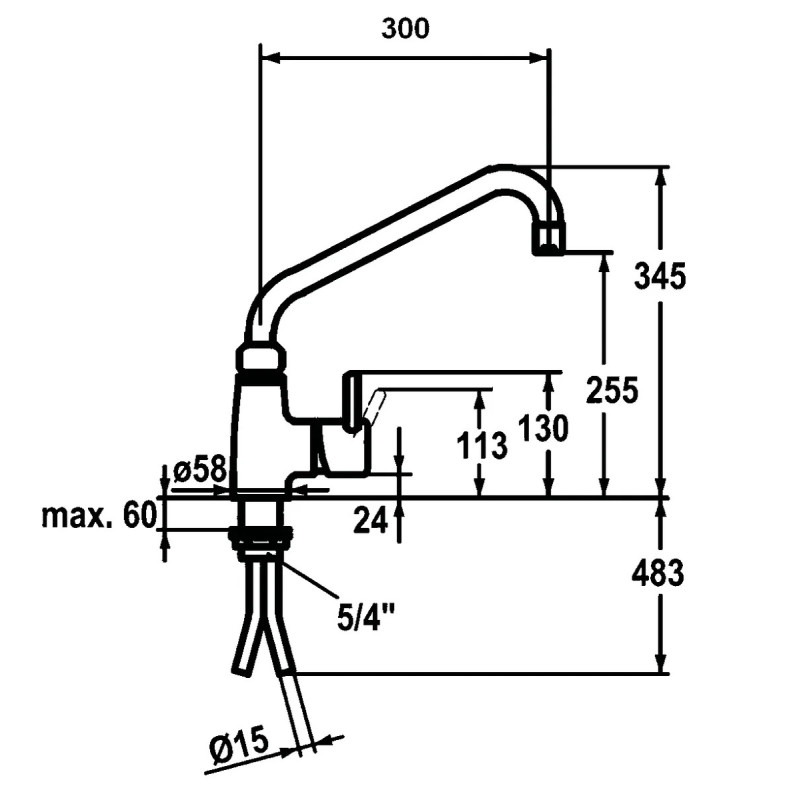 Single handle mixer 40L with 360° swivel outlet | bartsch er
