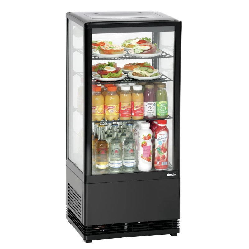 Mini refroidisseur 78L noir – vitrine LED | bartscher