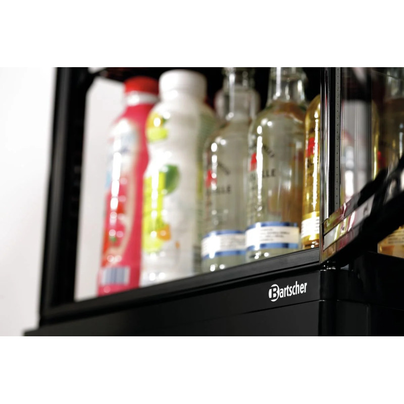 Mini refroidisseur 78L noir – vitrine LED | bartscher