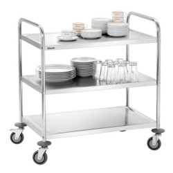 Chariot de service 3 niveaux capacité 90 kg | bartscher