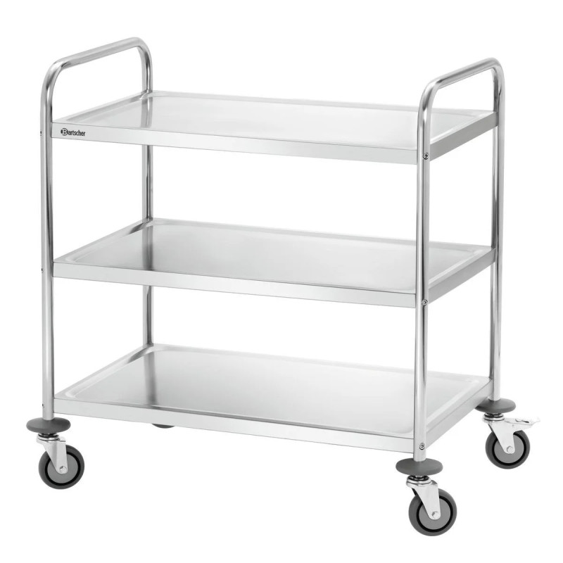 Chariot de service 3 niveaux capacité 90 kg | bartscher