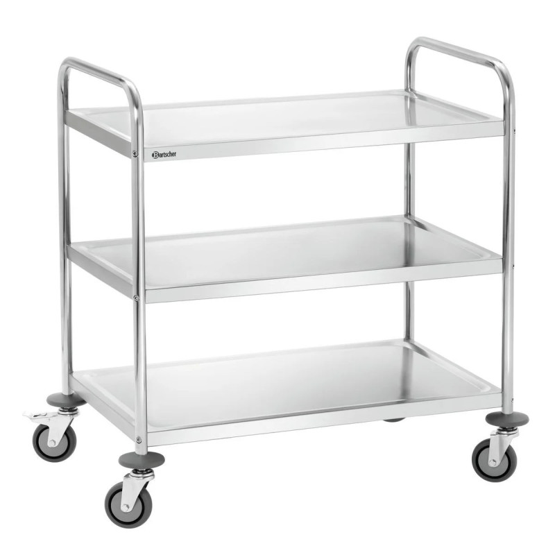 Chariot de service 3 niveaux capacité 90 kg | bartscher