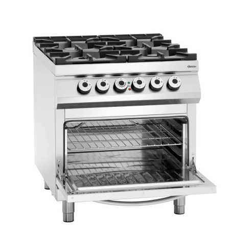 Gas Stove 4 Burners with Electric Oven 2/1GN | bartscher