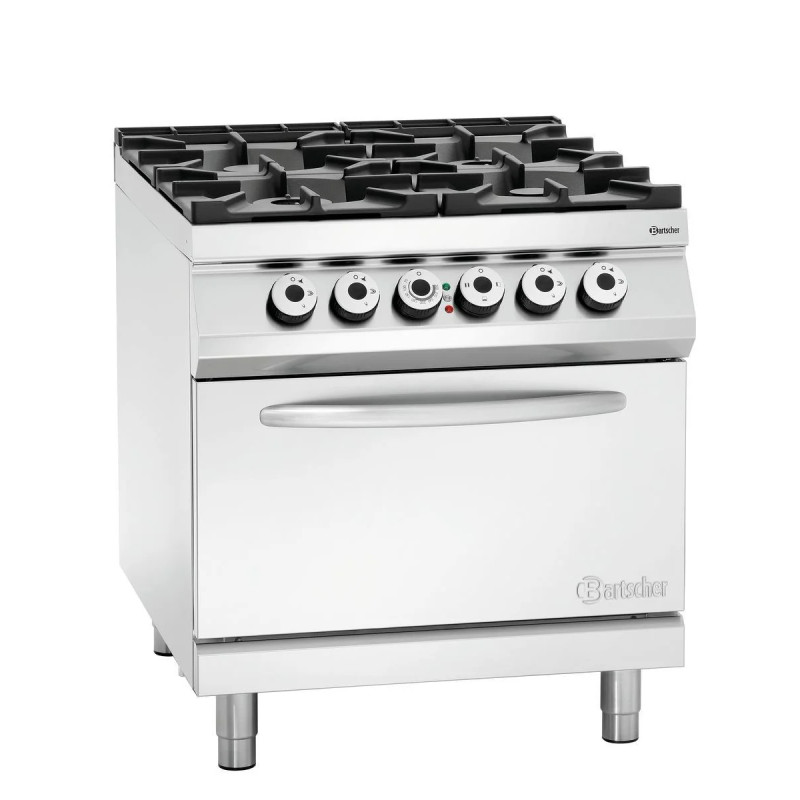 Gas Stove 4 Burners with Electric Oven 2/1GN | bartscher