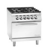 Cuisinière gaz 4 brûleurs 2/1GN avec four électrique | bartscher