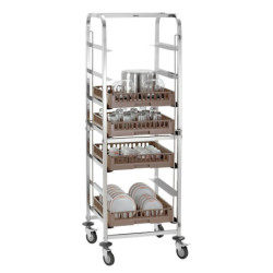 Dishwasher Basket Trolley – Secure Transport, 20 kg | bartscher
