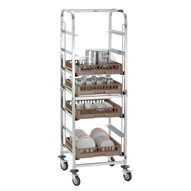 Dishwasher Basket Trolley – Secure Transport, 20 kg | bartscher