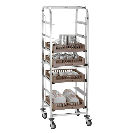 Dishwasher Basket Trolley – Secure Transport, 20 kg | bartscher