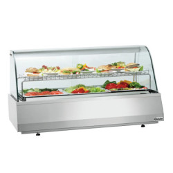 Refr. display 3/1GN curved glass – Sliding doors | bartscher