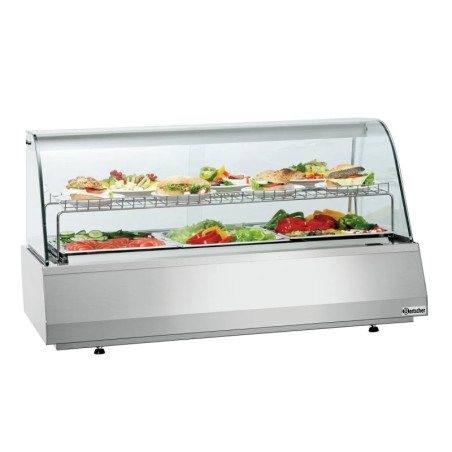 Refr. display 3/1GN curved glass – Sliding doors | bartscher