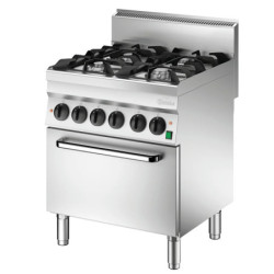 Cuisinière gaz 4 brûleurs 700 mm – haute performance | bartscher