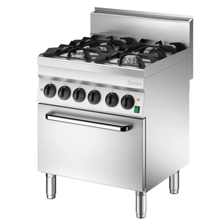 Cuisinière gaz 4 brûleurs 700 mm – haute performance | bartscher
