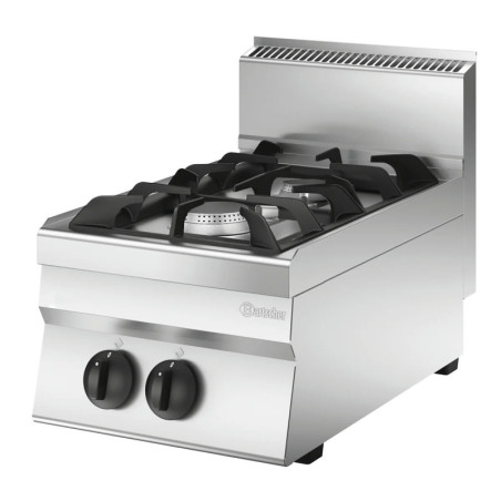 Cuisinière gaz 650 2 foyers 9550W – Bartscher