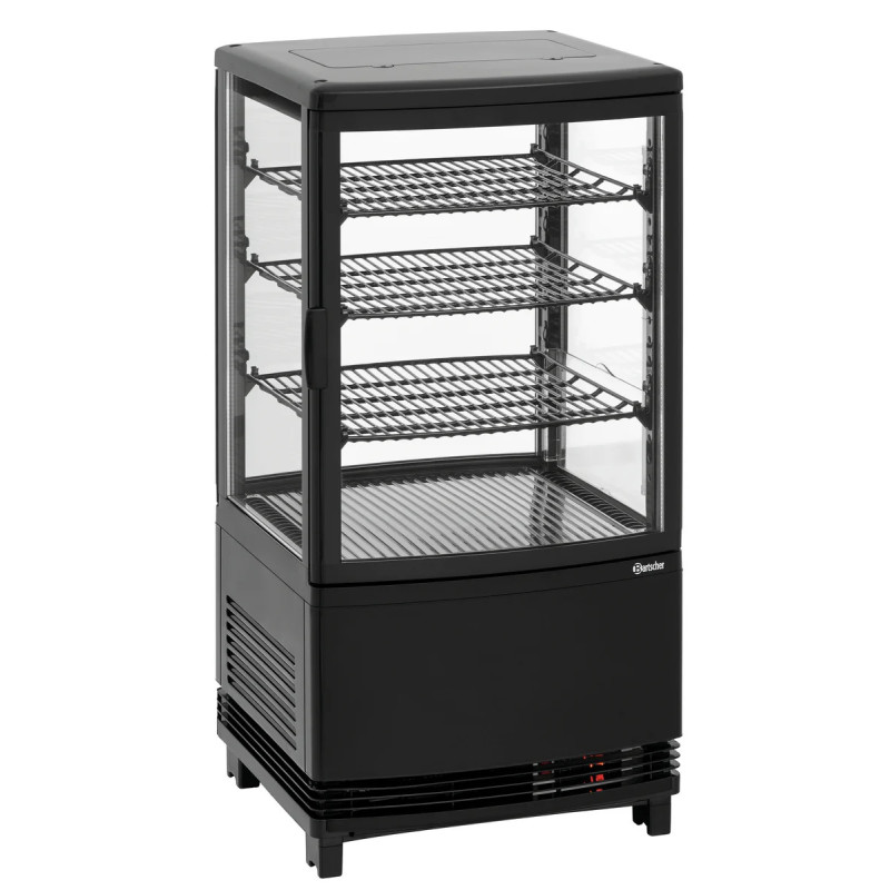 Mini-Kühlvitrine 64L2T schwarz – doppelt verglast | bartscher