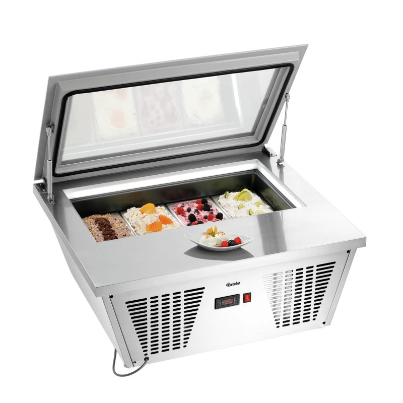 Eisvitrine 4x6,5L-F – LED-Beleuchtung & Edelstahl | bartscher