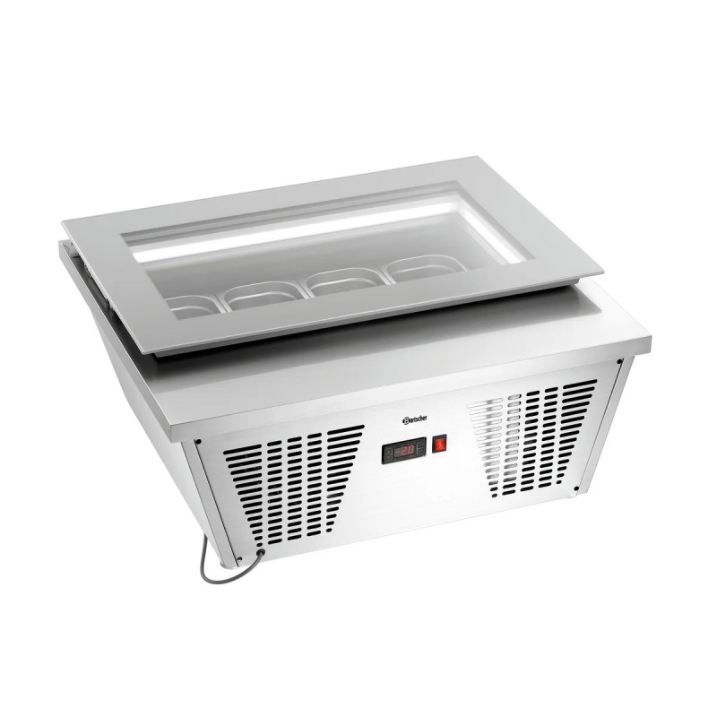 Ice cabinet 4x6.5L-F – LED Glass Lid Cooling | bartscher