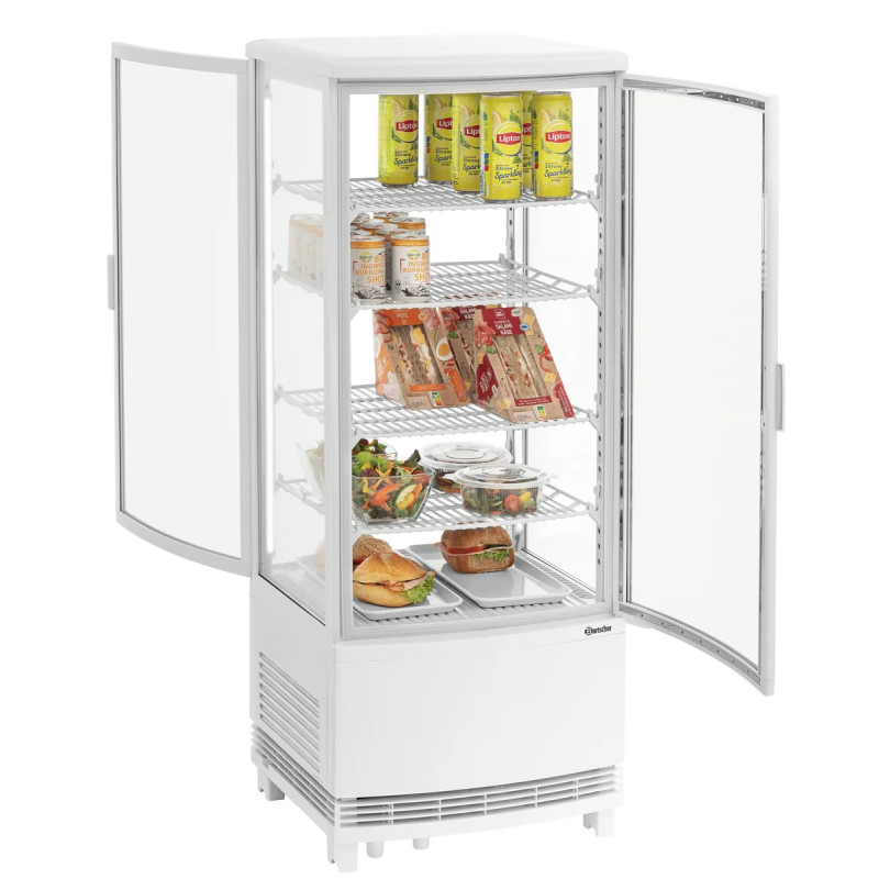 Mini-Kühlvitrine 98L2T weiß – 98 Liter Volumen | bartscher