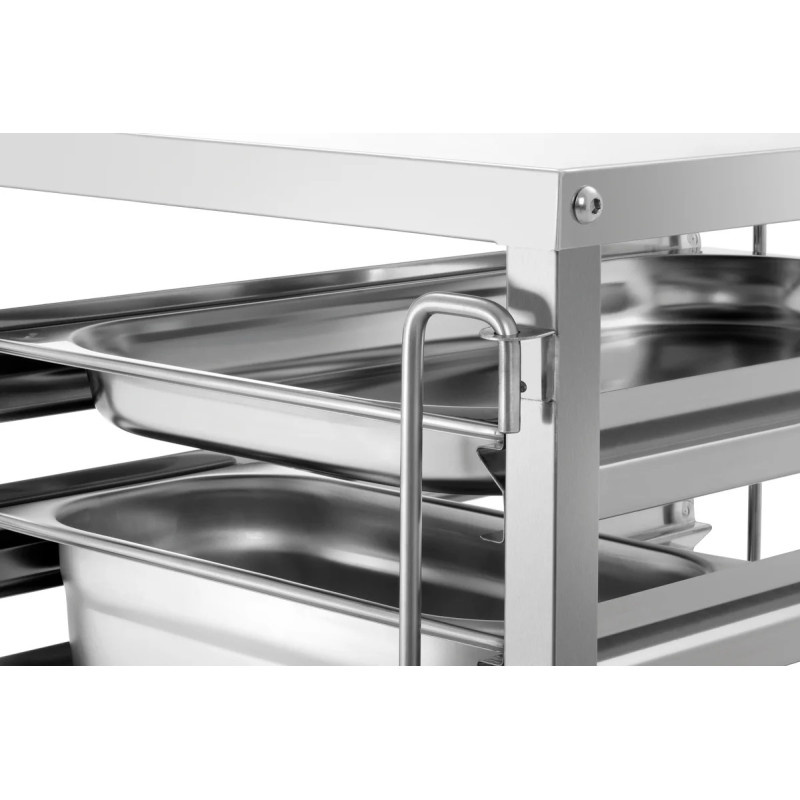 Chariot à étagères 7GN1/1 inox 1000mm – bart­scher