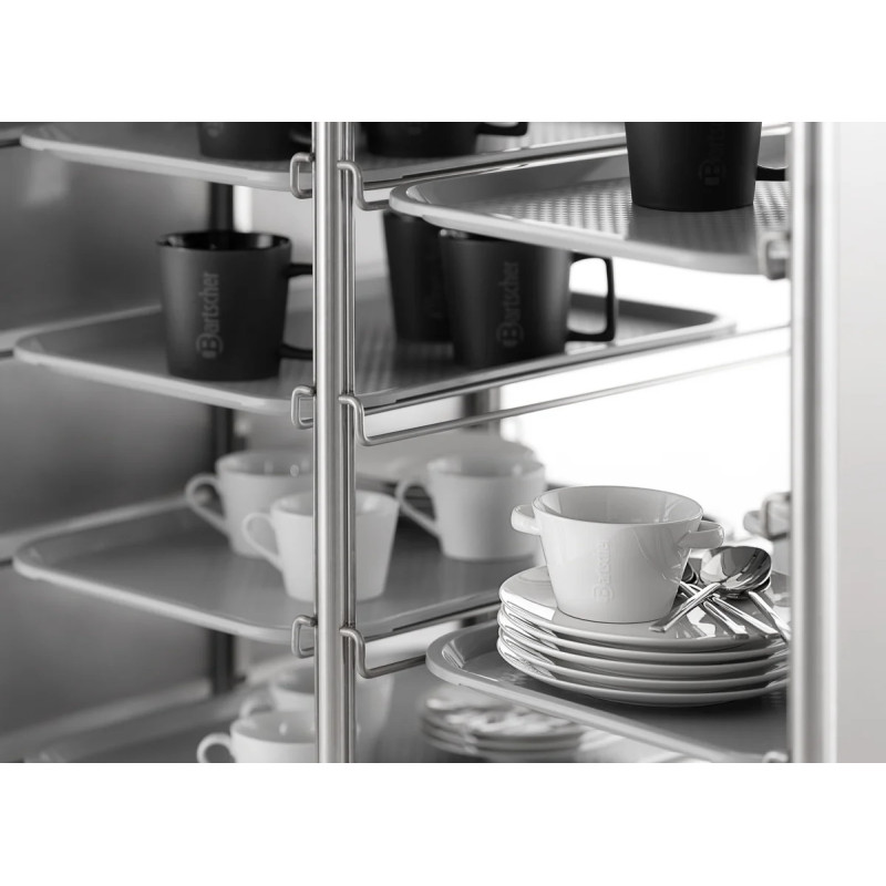 Tray trolley 16KN – Stainless steel, 8 kg capacity | bartscherr