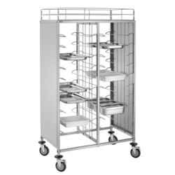 Shelf trolley 20GN1/1 – stainless steel with wheels | bartscher