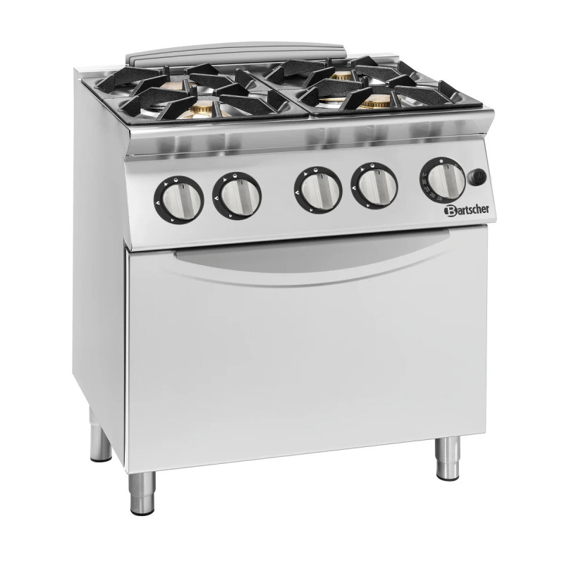 Gasherd 900 4 Flammen mit Backofen – bartscher