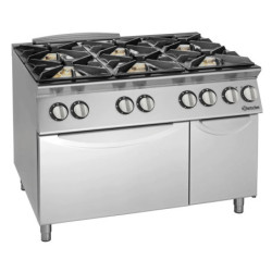 Gasherd 900 mit 6 Flammen und Backofen | bartscher
