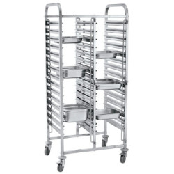 Double trolley 30 x GN 1/1 with brakes – hendi