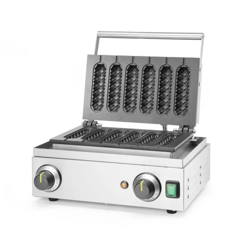 Waffle Maker Corn Dog – 6 Plates, Non-Stick | hendi