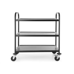 Serving Trolley matt black – Quiet Shelves, Durable | hendi