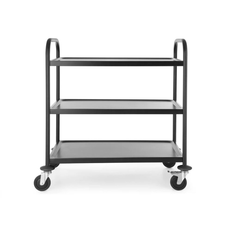 Serving Trolley matt black – Quiet Shelves, Durable | hendi