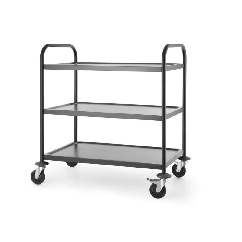 Serving Trolley matt black – Quiet Shelves, Durable | hendi
