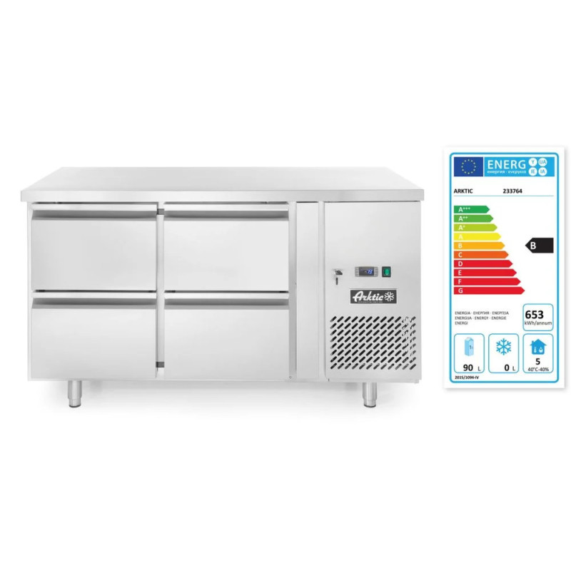 Four Drawer Refrigerated Counter 280L – Efficient Cooling | arktic