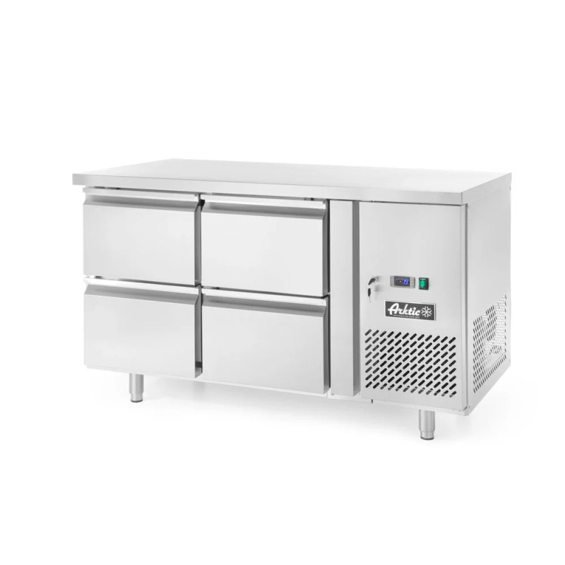 Réfrigérateur comptoir 280L 4 tiroirs – inox Arktic