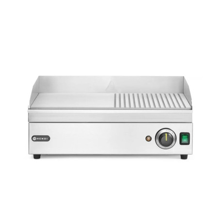 Grillplatte halb gerillt – stufenlos regulierbar bis 300 °C | hendi
