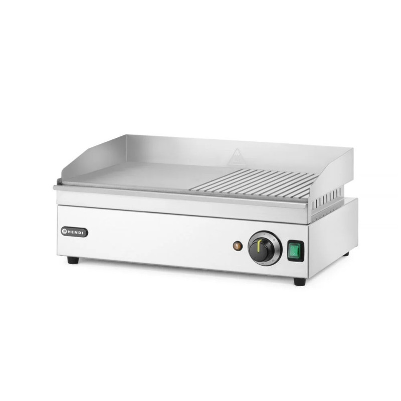 Grillplatte halb gerillt – stufenlos regulierbar bis 300 °C | hendi