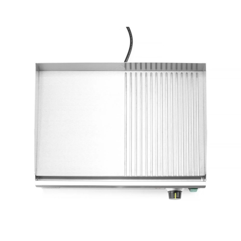 Grillplatte halb gerillt – stufenlos regulierbar bis 300 °C | hendi