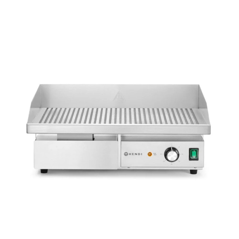 Grill rainuré acier inox 3000W – hendi 154984