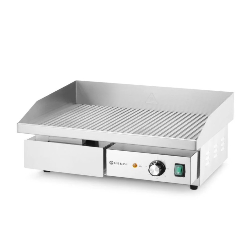 Grill rainuré acier inox 3000W – hendi 154984