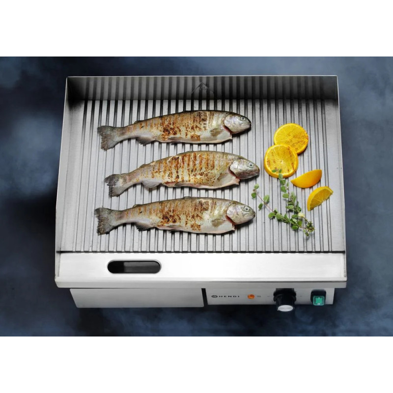 Grill rainuré acier inox 3000W – hendi 154984