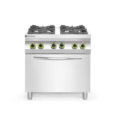 Gas Cooker 4-Burner with GN 1/1 Oven – hendi 800x722x900 mm