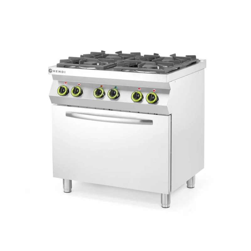 Cuisinière gaz 4 feux avec four convection GN 1/1 – hendi