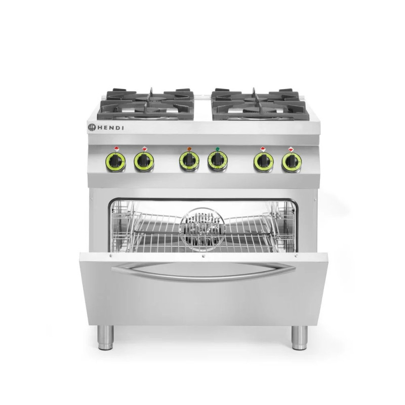 Cuisinière gaz 4 feux avec four convection GN 1/1 – hendi