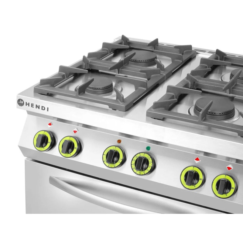 Gas Cooker 4-Burner with GN 1/1 Oven – hendi 800x722x900 mm