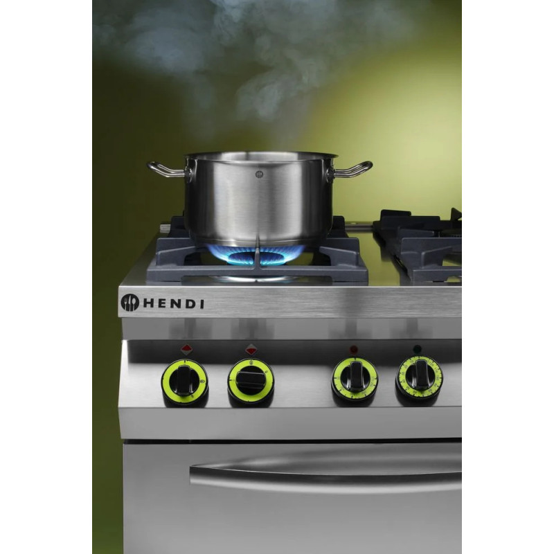 Cuisinière gaz 4 feux avec four convection GN 1/1 – hendi