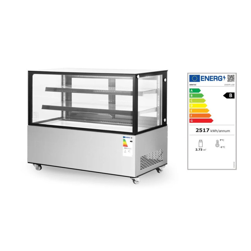Kühlvitrine mit 2 Regalen – LED-Beleuchtung & R290 | arktic